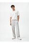 Wide Leg Elastic Waist Gray Tracksuit