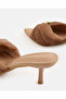 Women Brown Lace Pointed Toe Heel Sandals - 4
