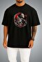 Oversize Ataturk Wolf and Moon Star Chest Printed Unisex T-Shirt