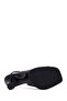 Women's Black Thick Heeled Leather Sandals 26Pfd230518 - 6