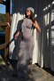 Shiny Beach Dress with Silver Neck Tie Detail - 1126 - 3