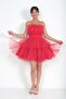 Waist Belted Lined Skirt Layered Tulle Dress