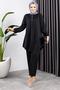 Crepe Suit with Front Patch Black