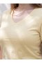 Lcwaikiki Curve Yellow Plus Size 100% Cotton Women's T-Shirt - 3