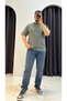 Boxy Oversize T-Shirt with Shoulder Piece Detail - 4