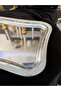 6 Pieces Rectangular Silver Stone Engraved Single Person Metal Coffee Presentation Promise Engagement Ring Tray 26X22 cm