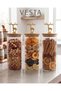Set of 3 1.3 Lt Vacuum Glass Food Storage Containers with Deer-Style Lids - In-Cabinet Organizer, Legume Storage Box - 3