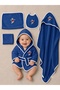 Newborn Embroidered Baby Bathrobe Set 5 Pieces Compatible with 0-2 Years Old 100% Cotton Curly Towels - Baby - 3