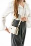Viatox Vs 1444 Women's Faux Leather 3-Compartment Metal Zipper Crossbody Small Shoulder Bag Cream - 2