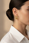Stylish Hoop Earrings with Yellow Color Baguette and Round Stones Women's Bijouterie Jewelry - 2