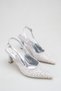 Women's Stone and Pearl Embellished Heeled Shoes