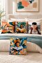 Book Readers Patterned 4-Piece Throw Pillow Cover Set - 2