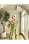 Patterned Dress with Belt Detail – Green - 2