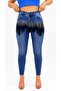 Plus Size Printed Denim Women's Trousers