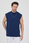 Half Neck Zero Sleeve T-Shirt Plain Basic - 3