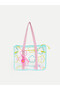 Girl's Shoulder Bag with Mixed Transparent Compartments