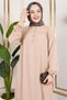 Half Button Aerobin Dress Beige - 2