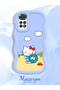 Redmi Note 11 Compatible Case Camera Protector Blue Silicone Couple Phone Case Kitty Pattern - 2