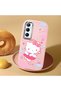 Realme C65 Compatible Case Camera Protector Pink Silicone Couple Phone Case with Kitty Pattern - 2