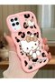 Samsung Galaxy M12 Compatible Case Camera Protector Pink Silicone Couple Phone Case Kitty Pattern