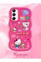 Samsung Galaxy A24 Compatible Case with Camera Protector Red Silicone Couple Phone Case Kitty Pattern - 2
