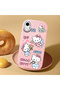iPhone Xr Compatible Case with Camera Protector Pink Silicone Couple Phone Case with Kitty Pattern - 2