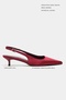 Rovia Burgundy Satin Pointed Toe Thin Heeled Women's Shoes - 2