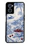 Oppo A96 Blue Porcelain Cherry Coast Design Glossy Phone Case