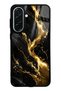 Samsung A37 Obsidian Gold Flow Design Glossy Phone Case