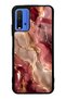 Xiaomi Redmi 9t Burgundy Gold Marble Design Glossy Phone Case