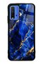 Xiaomi Redmi 9t Glossy Phone Case with Sapphire Gold Marble Design