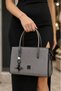 Anthracite Women's Glittery Evening Dress Hand and Shoulder Bag with Detachable Strap for Daily Events, Stylish Design with Metal Accessories - 7