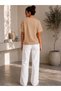 Set of 2 Women's Black-Beige Basic T-Shirts - Crew Neck Cotton T-Shirt - 5