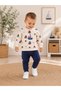 Sail Patterned 100% Cotton Men's Crew Neck Top and Bottom Baby Kids Set - 2