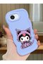 iPhone 17E Compatible Case Camera Protector Blue Silicone Couple Phone Case Kuromi Pattern