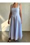 Waist Flounce Poplin Midi Dress - 5