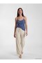 Özmarka New Season Elastic Waist Corded Fabric Women's Pajama Bottoms