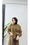 Stone Buckle Detailed Hijab Evening Dress - 4