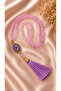 Vav Detailed Crystal-Looking 99-Piece Prayer Beads – with Tassels