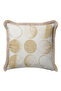 Geometric Gold Polka Dot Stylish Fringed Pillowcase - Circle Bohemian Cream Mink Tassel Throw Pillow Cover - 6