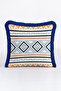 Ethnic Geometric Fringed Pillowcase - Aztec Navajo Blue Orange Navy Blue Tassel Throw Pillow Cover - 2