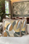 Abstract Geometric Fringed Pillowcase - Artistic Nordic Mustard Gray Cream Tufted Throw Pillow Cover