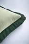 Elegant Fringed Pillowcase with Stripes - Stylish Minimal Nordic Green Black Tassel Throw Pillow Cover - 8