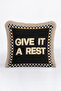 Geometric Gold Zigzag Design Fringed Pillowcase - Stylish Lettering Black Mink Tassel Throw Pillow Cover