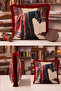 Elegant Oriental Hereke Patterned Fringed Pillowcase with Horse Figure - Noble Beige Burgundy Tasseled Throw Pillow Cover - 5