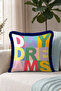Pop Art Day Dreams Fringed Pillowcase - Energetic Summer Yellow Blue Navy Blue Tassel Throw Pillow Cover - 3