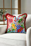 Mediterranean Vegetable Fruit Collage Fringed Pillowcase - Retro Gourmet Eclectic Burgundy Tassel Throw Pillow Cover - 3