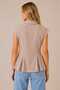 New Season Modern Linen Buttoned Short Sleeve Flounce Women's Shirt - 3