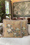 Floral Patterned Peony Motif Fringed Pillowcase - Far East Beige Mink Tassel Throw Pillow Cover - 5