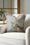 Floral Elegant Hydrangea Fringed Pillowcase - Still Life Floral Blue Beige Cream Tassel Throw Pillow Cover - 2